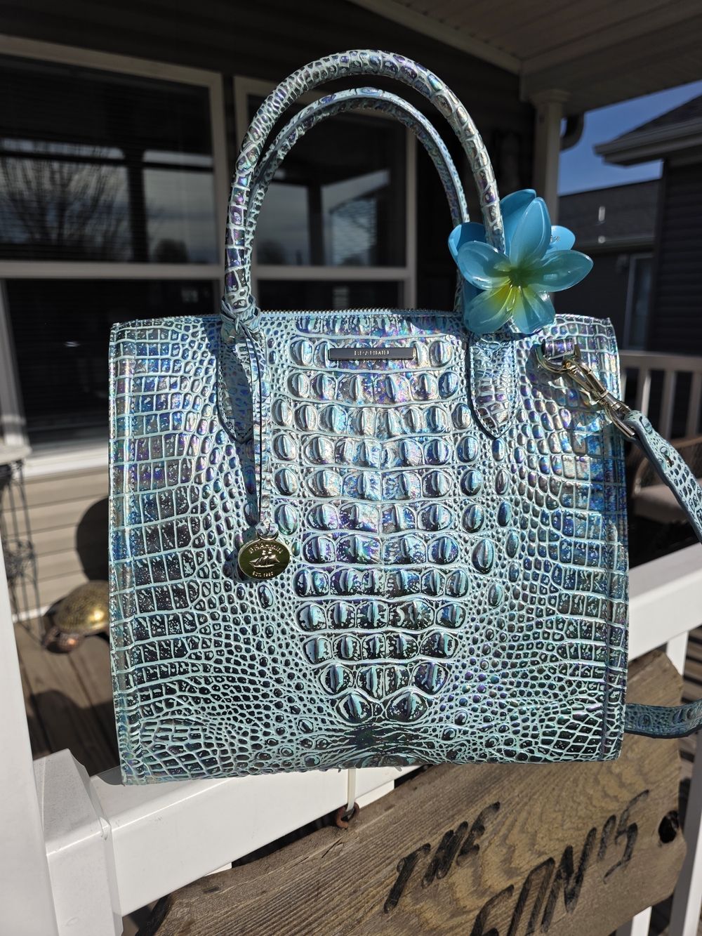 Brahmin Lg Caroline Wonderland Melbourne Leather Satchel